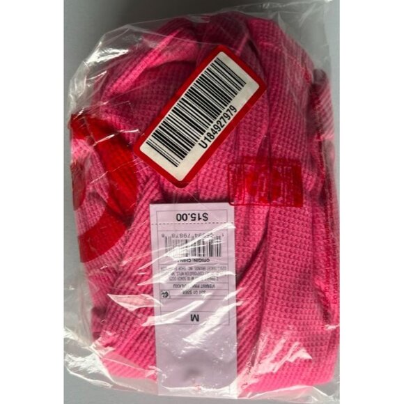 Wild Fable Women's Long Sleeve V-Neck Waffle Boxy T-Shirt Pink Medium - Picture 4 of 5